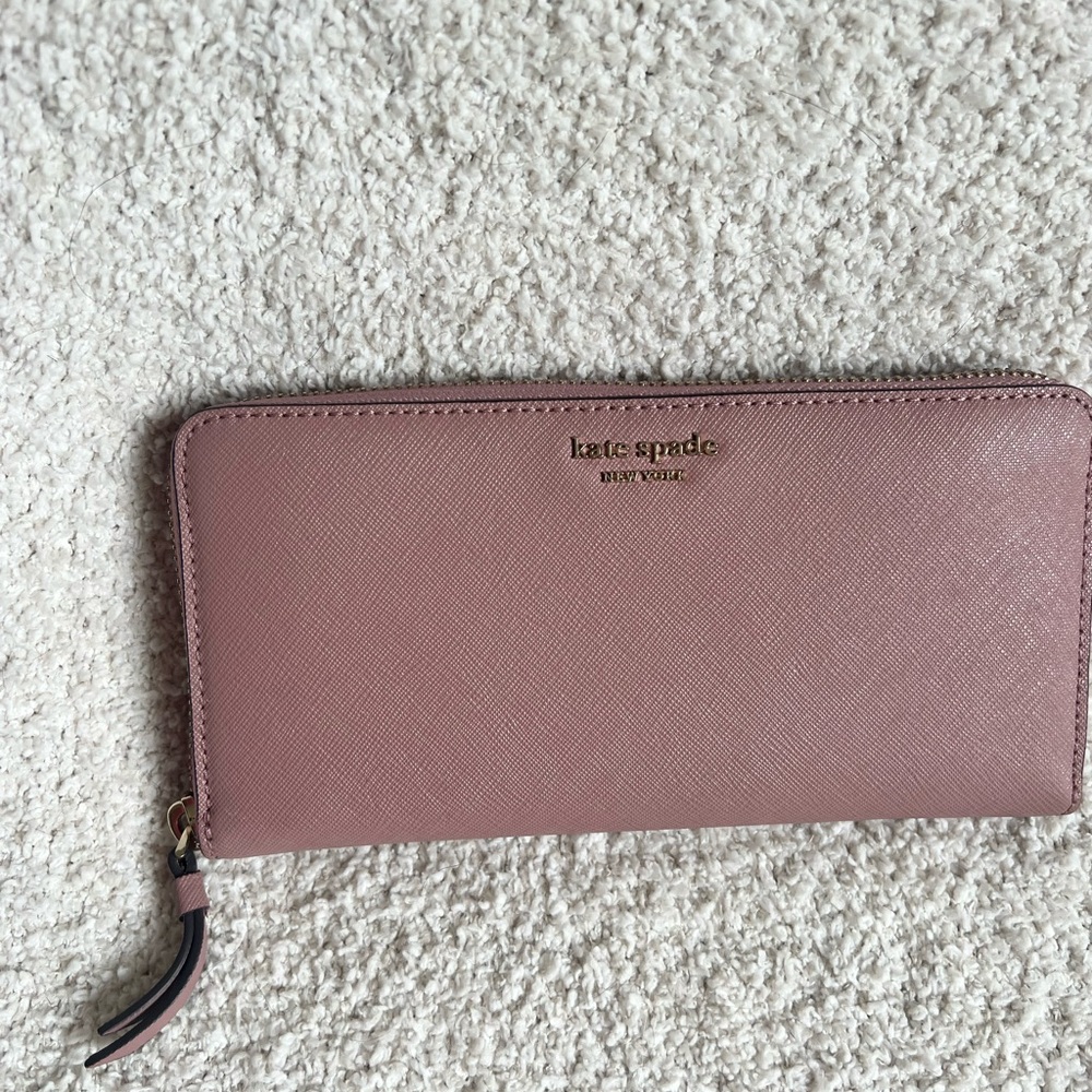Kate Spade Pink Continental Wallet Smooth Leather